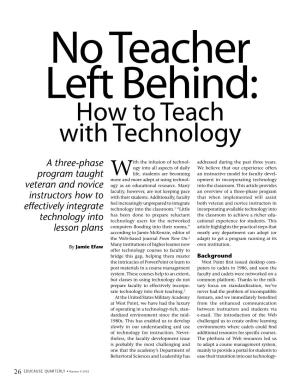 No Teacher Left Behind: How to Teach with Technology