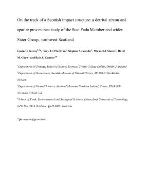 A Detrital Zircon and Apatite Provenance Study of the Stac Fada Member and Wider St