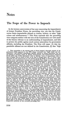 The Scope of the Power to Impeach