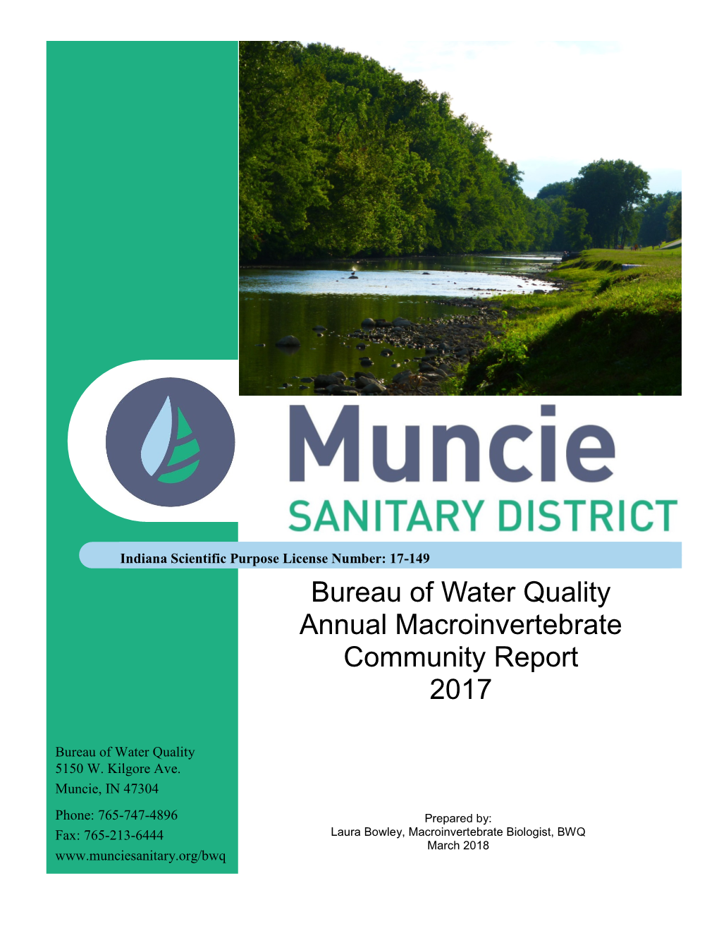 Bureau of Water Quality Annual Macroinvertebrate Community Report 2017