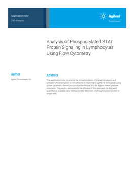 Analysis of Phosphorylated STAT Protein Signaling in Lymphocytes Using Flow Cytometry