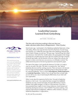 PCA Leadership Lessons