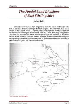 The Feudal Land Divisions of East Stirlingshire