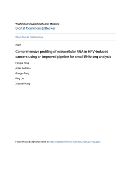 Comprehensive Profiling of Extracellular RNA in HPV‑Induced Cancers Using an Improved Pipeline for Small RNA‑Seq Analysis