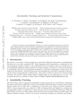 Satisfiability Checking and Symbolic Computation