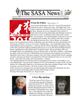 SASA Newsletter Winter 2018