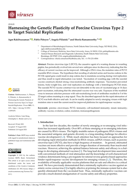 Harnessing the Genetic Plasticity of Porcine Circovirus Type 2 to Target Suicidal Replication