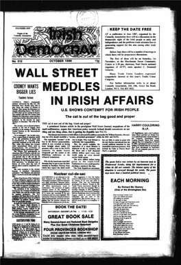 Wall Street in Irish Affairs
