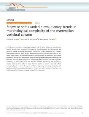 Stepwise Shifts Underlie Evolutionary Trends in Morphological Complexity of the Mammalian Vertebral Column