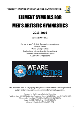 Element Symbols for Men's Artistic Gymnastics