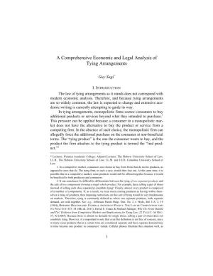 A Comprehensive Economic and Legal Analysis of Tying Arrangements