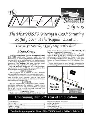 July 2015 NASFA Shuttle