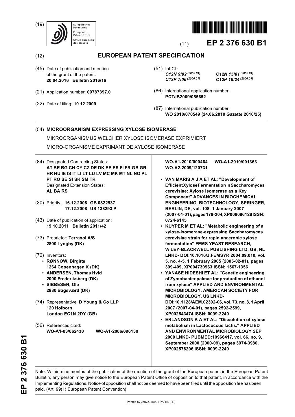 Microorganism Expressing Xylose Isomerase Mikroorganismus Welcher Xylose Isomerase Exprimiert Micro-Organisme Exprimant De Xylose Isomerase