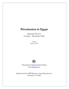 Privatization in Egypt