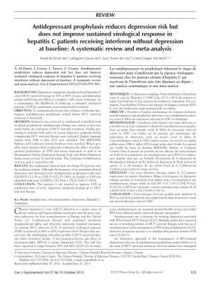 Antidepressant Prophylaxis Reduces Depression Risk but Does Not