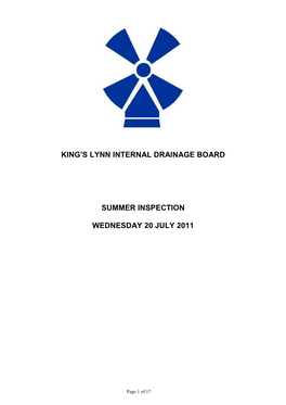 King's Lynn IDB: Inspection Report 2011