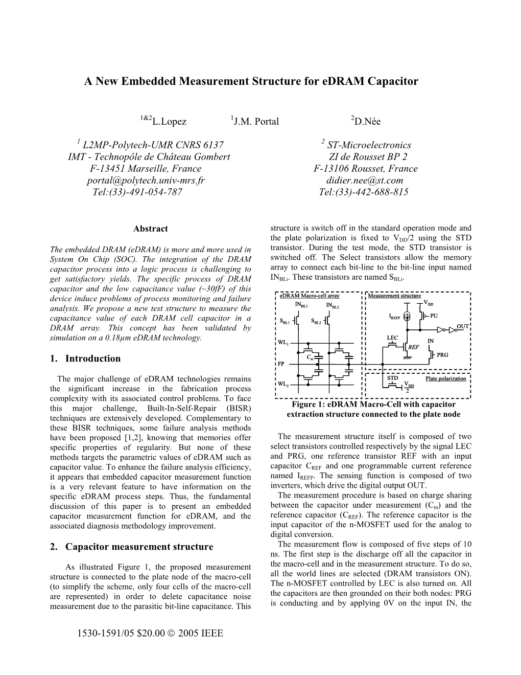 A New Embedded Measurement Structure for Edram Capacitor