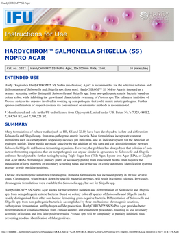 Hardychrom™ Salmonella Shigella (Ss) Nopro Agar