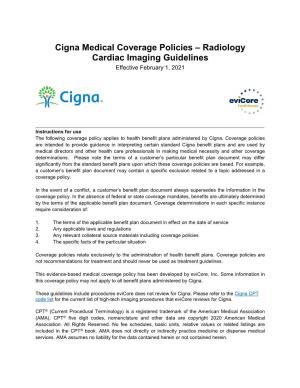 Cigna Cardiac Imaging Guidelines