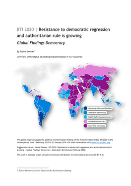 BTI 2020 Democracy Report