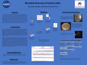 Microbial Diversity of Culinary Salts by Galen Muske and Bonnie Baxter, Ph.D