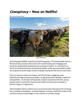 Cowspiracy – Now on Netflix!