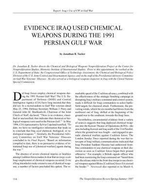 Npr 4.3: Evidence Iraq Used Chemical Weapons During