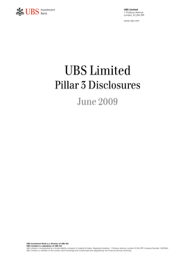 UBS Limited 1 Finsbury Avenue  London, EC2M 2PP