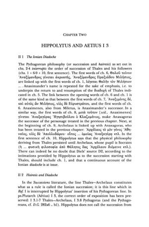 Hippolytus and Aetius I 3