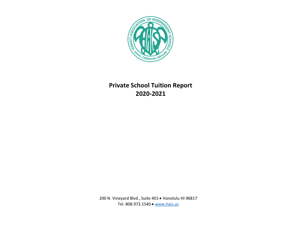 Private School Tuition Report 2020-2021