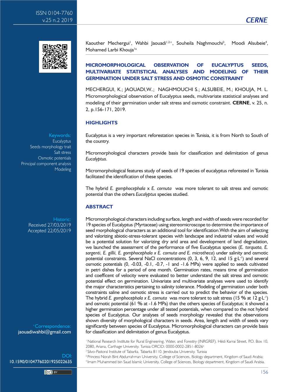 ISSN 0104-7760 V.25 N.2 2019 CERNE