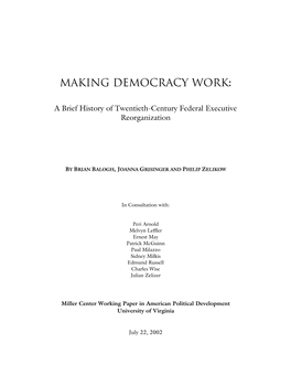 Making Democracy Work