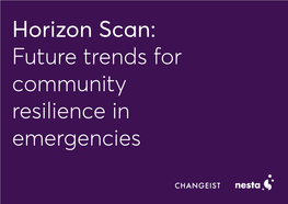 Horizon Scan: Future Trends for Community Resilience in Emergencies