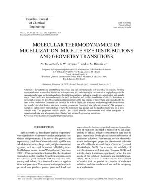 Molecular Thermodynamics of Micellization: Micelle Size Distributions and Geometry Transitions