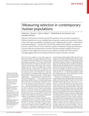 Measuring Selection in Contemporary Human Populations
