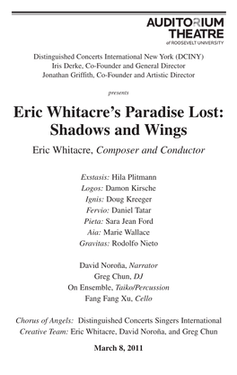 Eric Whitacre's Paradise Lost