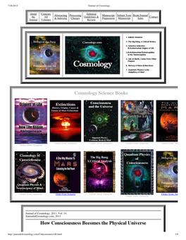 Cosmology Science Books How Consciousness Becomes The