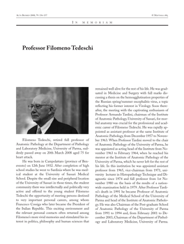 Professor Filomeno Tedeschi