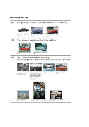 Opel History 1960-1969