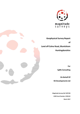 Geophysical Survey Report of Land Off Colne Road, Bluntisham Huntingdonshire