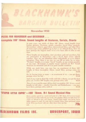 Page 1 BLACKHAWLES BARGAIN BULLETIN November 1950 PECIAL