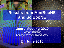 Results from Miniboone and Sciboone
