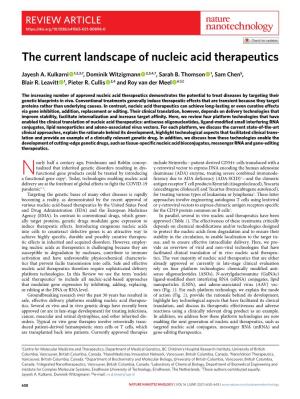 The Current Landscape of Nucleic Acid Therapeutics