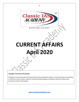 CURRENT AFFAIRS April 2020