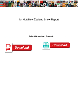 Mt Hutt New Zealand Snow Report