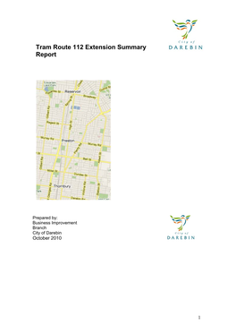 Tram Route 112 Extension Summary Report