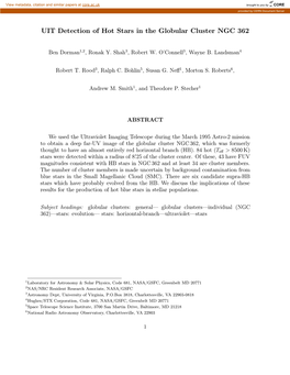 UIT Detection of Hot Stars in the Globular Cluster NGC 362