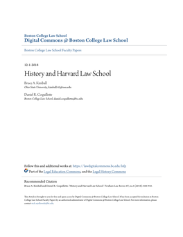 History and Harvard Law School Bruce A