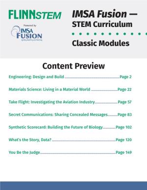 IMSA Fusion — Powered by STEM Curriculum