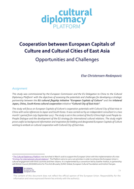 Cooperation Between European Capitals of Culture and Cultural Cities of East Asia Opportunities and Challenges